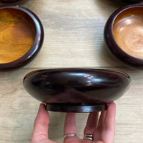 6 Handmade Wooden Salad‎ Bowls - Picture 9 of 11